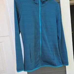 Women's Blue Zip Up Hoodie, Thinly Fleece Lined